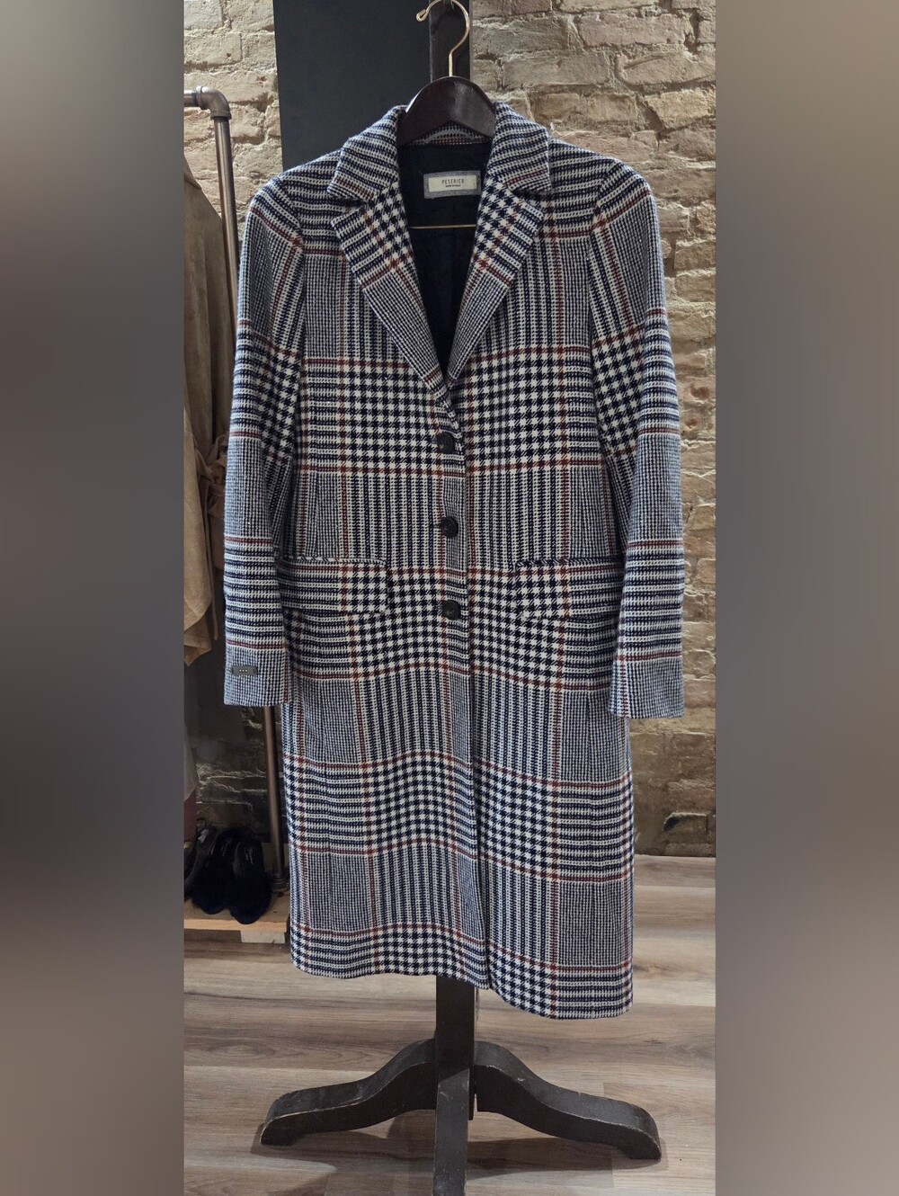 Peserico Italy Womens  Long Wool-Blend Coat